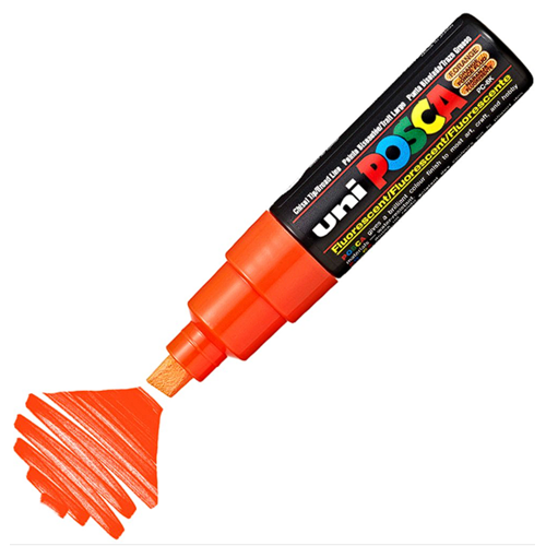 Uni Posca Marker Pc-8k Bold 8.0 Mm Fluorescent Orange
