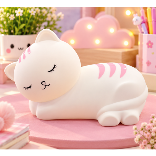 SİLİKON KEDİ GECE LAMBASI