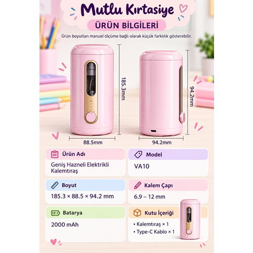 DELİ OTOMATİK KALEMTRAŞ PEMBE