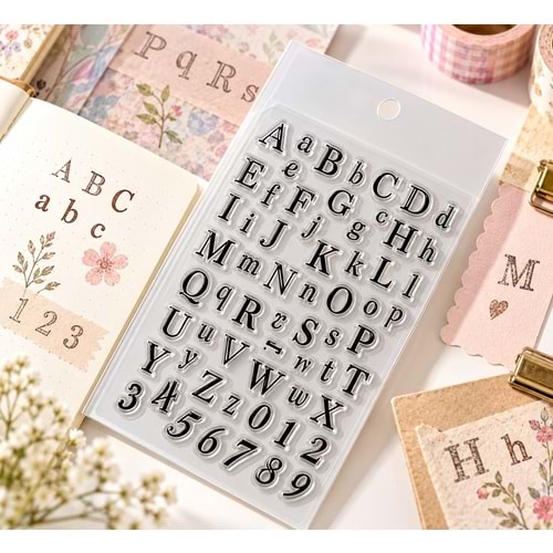 Şeffaf Silikon Scrapbook Harf Rakam Mühür Seti