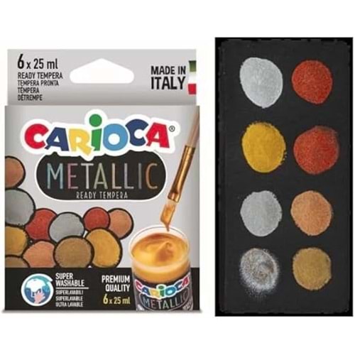 Carioca Metalik Suluboya Yıkanabilir 25 Ml 6 Renk
