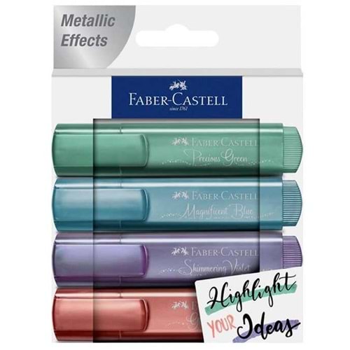 Faber-Castell Fosforlu Kalem Metalik Renk 4 lü