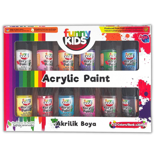 FUNNY KİDS 12 Lİ AKRİLİK BOYA