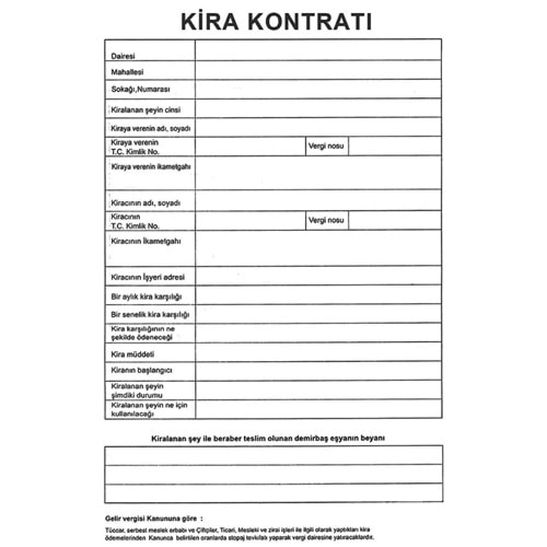 KİRA SÖZLEŞMESİ