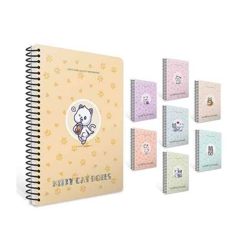 Gıpta A4 80 Yaprak Kareli Kitty Cat Spiralli Pp Kapak Defter