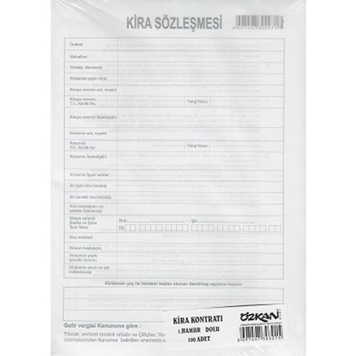 ÖZKAN KİRA KONTRATI
