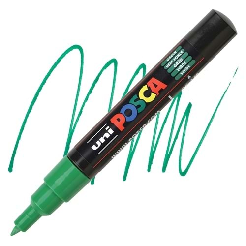 Uni Posca Su Bazlı Poster Markörü Pc-1M 0,7Mm Yuvarlak Uçlu Yeşi