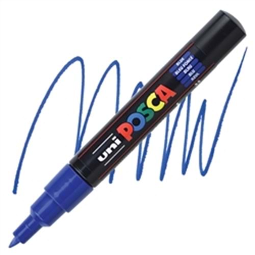 Uni Posca Su Bazlı Poster Markörü Pc-1M 0,7Mm Yuvarlak Uçlu Mavi