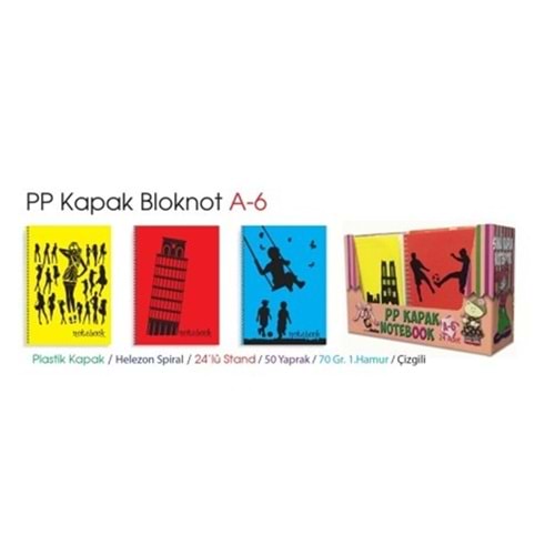 PP KAPAK NOT DEFTERİ A6