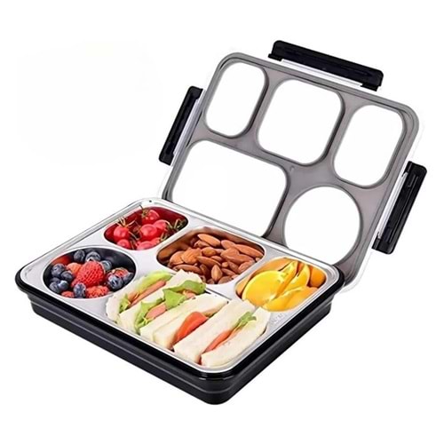 VAGONLİFE 1600ML 5 BÖLMELİ ÇELİK YEMEK KABI