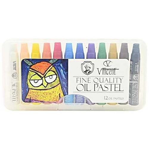 VİNCENT 12 RENK PLASTİK KUTU PASTEL BOYA