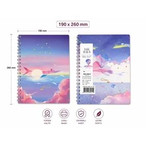 DOKULU ÇİZİM DEFTERİ 190*260MM (KURU-KEÇELİ-SULU)
