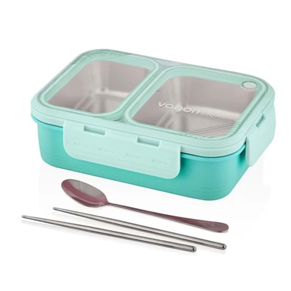 VAGONLİFE 700 ML 2 BÖLMELİ PASLANMAZ ÇELİK LUNCHBOX YEŞİL