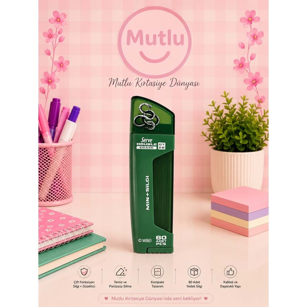 SERVE DOUBLE ERASE SİLGİ + 0,7 UÇ SLYTHERİN