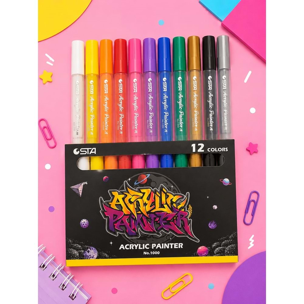 STA AKRİLİK MARKER 12Lİ