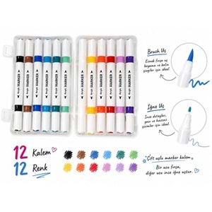 ACRYLİK MARKER 12 ADET ÇİFT UÇLU