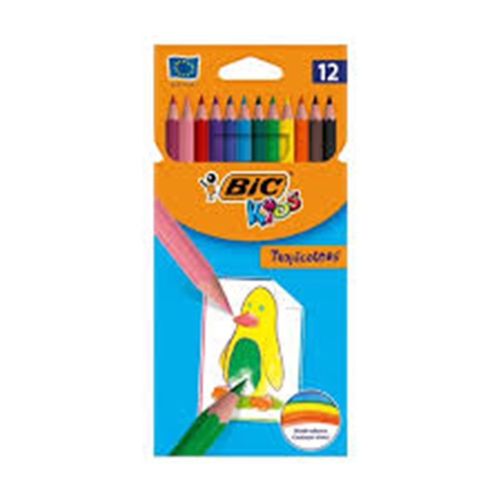 BİC TROPİCOLORS 12 LİKARTON KURUBOYA
