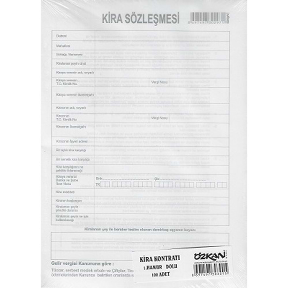 ÖZKAN KİRA KONTRATI