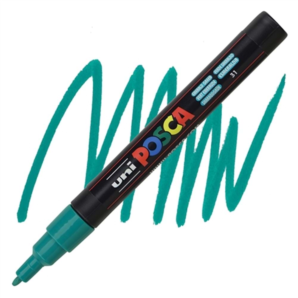 Uni Posca Marker Pc-3m Fine 0.9-1.3 Mm Emerald Green
