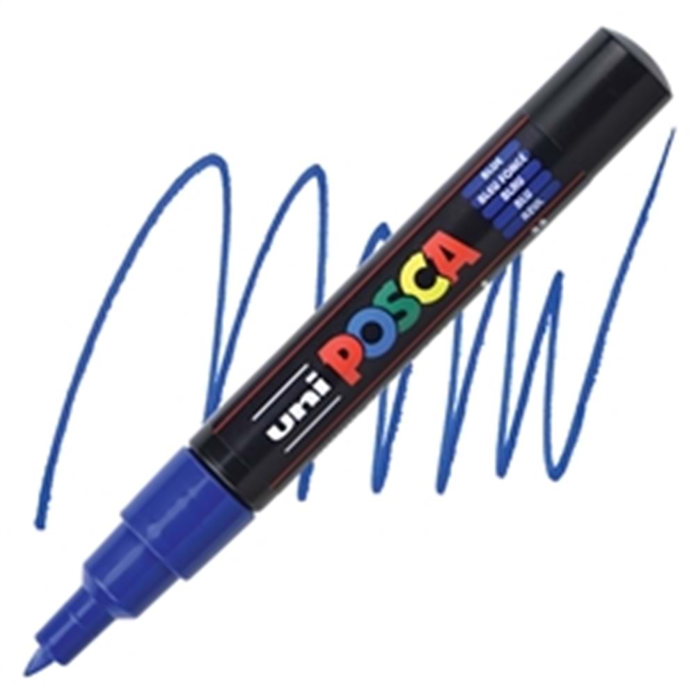 Uni Posca Su Bazlı Poster Markörü Pc-1M 0,7Mm Yuvarlak Uçlu Mavi
