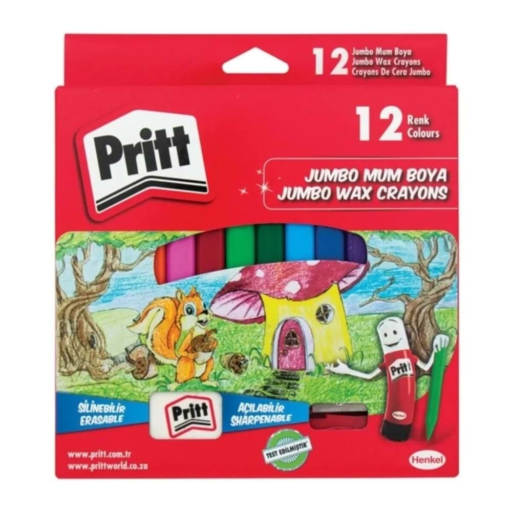PRİTT 12 RENK JUMBO MUM BOYA