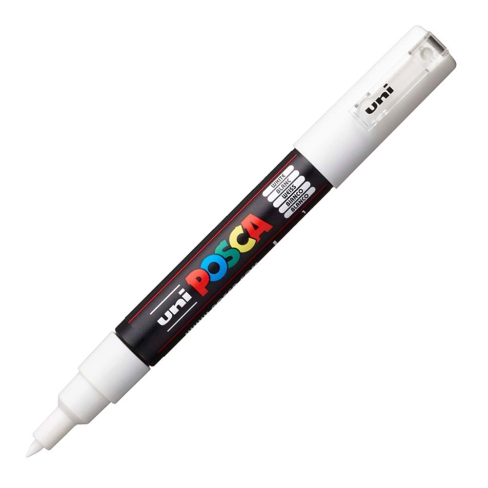 Uni Posca Su Bazlı Poster Markörü Pc-1M 0,7Mm Yuvarlak Uçlu Beyaz
