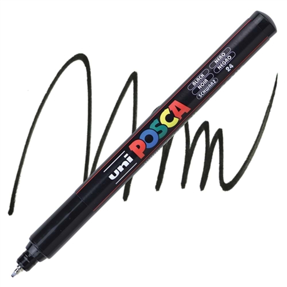 Uni Posca Su Bazlı Poster Markörü Pc-1Mr 0,7Mm Sivri Uçlu Siyah